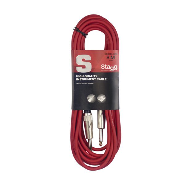 Stagg SGC6DL CRD, kabel JACK/JACK, 6 m, červený - Image 8