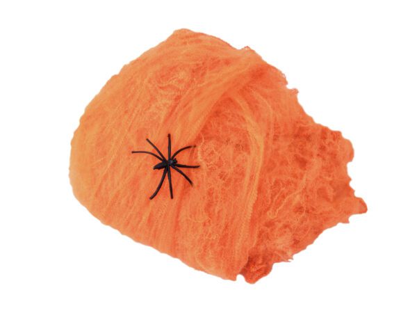 Halloween pavučina oranžová, 50g, UV aktivní - Image 2