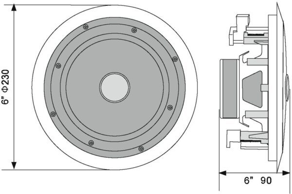 Omnitronic CST-6, 100V podhledový reproduktor, 30W, bílý - Image 6