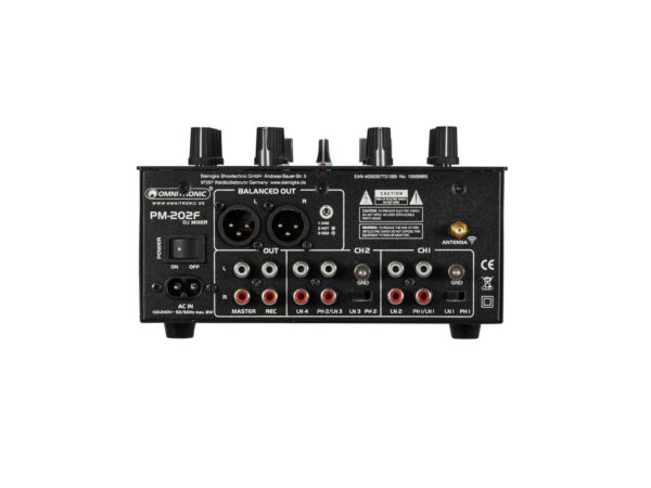 OMNITRONIC PM-202F 2-kanálový DJ mixážní pult s filtrem a Bluetooth - Image 3