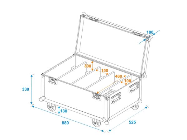 Roadinger IP 8x10W, Flightcase 4x Multiflood RGBW Wash - Image 8